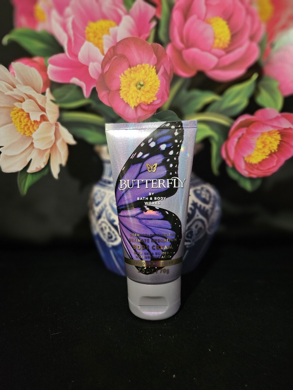 NWT Bath & Body Works Butterfly Mini Body Cream - Purple & Pink